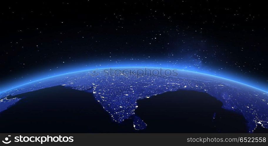 India 3d rendering planet. India. Elements of this image furnished by NASA 3d rendering. India 3d rendering planet