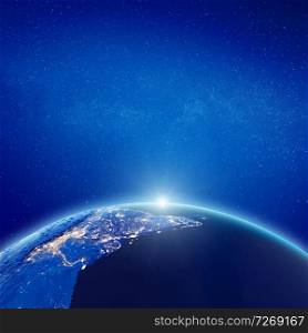 India city lights. Elements of this image furnished by NASA. 3d rendering. India city lights