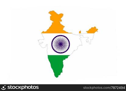 india country national flag map shape illustration