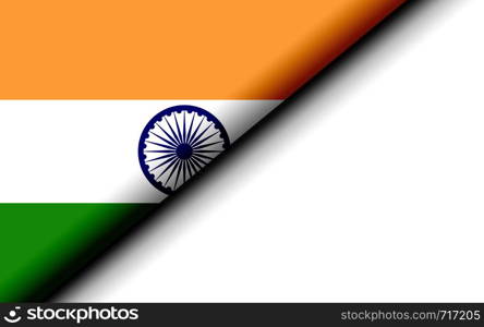 India flag folded in half. 3D rendering