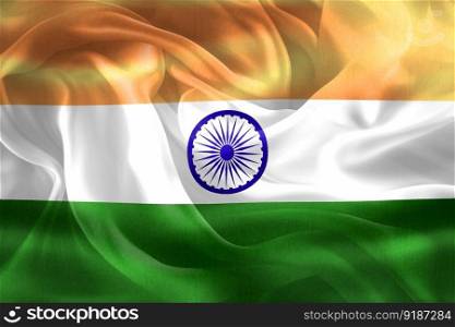 India flag - realistic waving fabric flag