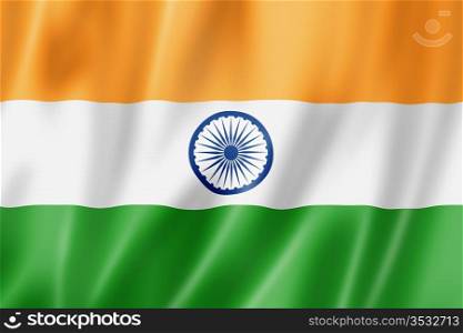 India flag, three dimensional render, satin texture. Indian flag