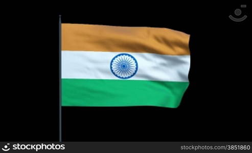 India Flag Waving, Seamless Loop