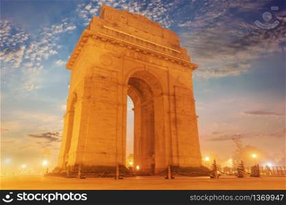 India Gate evening view, no people, New Delhi.. India Gate evening view, no people, New Delhi