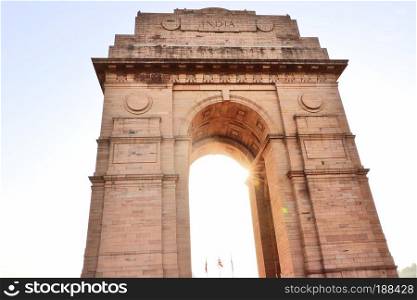 India Gate, one of the landmarks in New Delhi, India. It is originally called the All India War Memorial, for the 70,000 dead Indian soldiers in the wars.