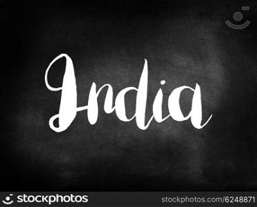 India written on a blackboard