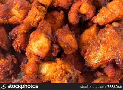 Indian Chicken 65 nuggets, a favourite light spicy snack in the subcontinent