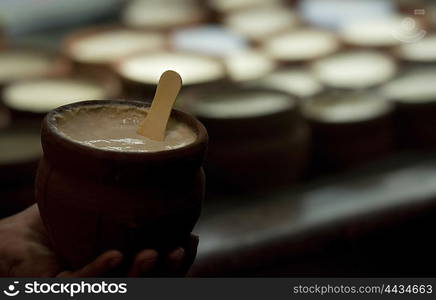 Indian Ice Cream, Kulfi served in earthen Pot