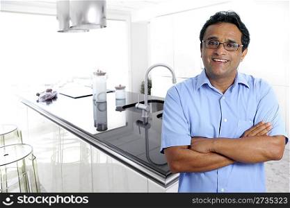 Indian latin man interior modern kitchen white real estate architect