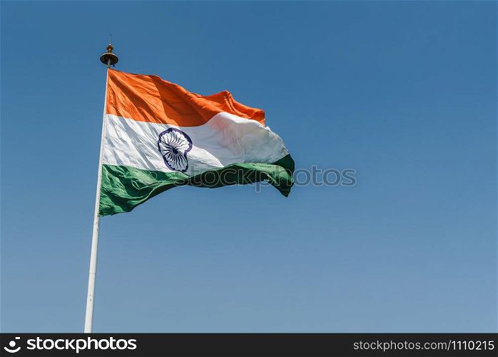 Indian National Flag waving at New Delhi