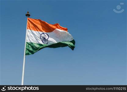 Indian National Flag waving at New Delhi