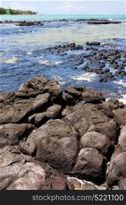 indian ocean some stone in the island of deus cocos in mauritius
