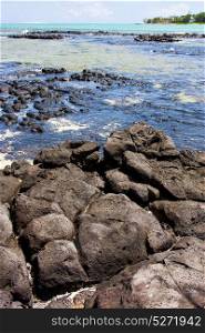 indian ocean some stone in the island of deus cocos in mauritius