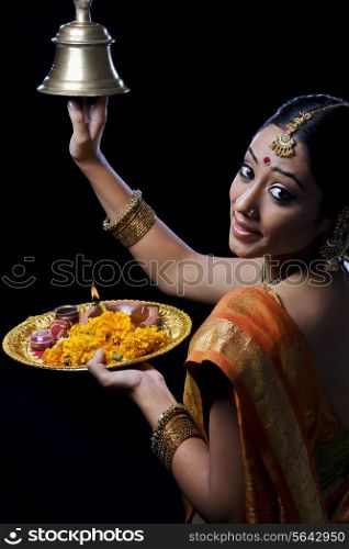 Indian woman performing puja
