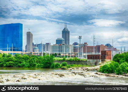 Indianapolis skyline. Panoramic image of Indianapolis skyline