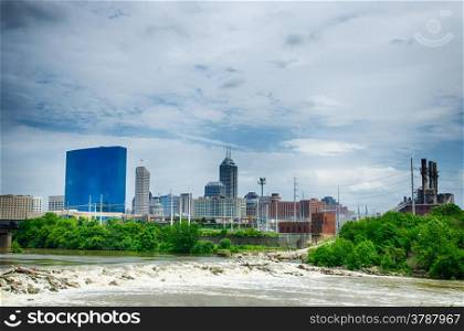 Indianapolis skyline. Panoramic image of Indianapolis skyline