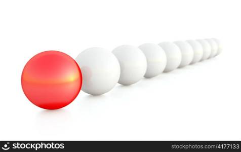 Individuality Concept. Spheres Isolated on White Background
