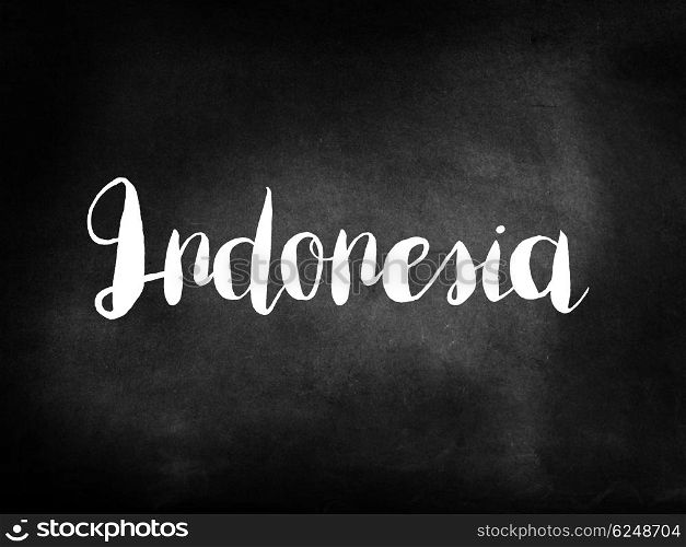 Indonesia written on a blackboard