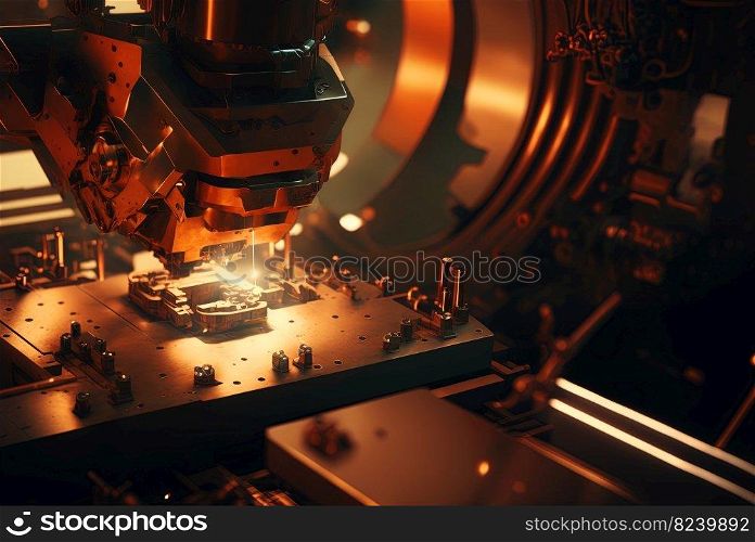 Industrial abstract background with machinery details. Shiny metal equipment concept. Generated AI. Industrial abstract background with machinery details. Shiny metal equipment concept. Generated AI.