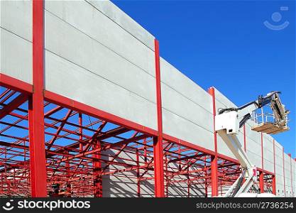 industrial building construction steel structure crane concrete wall