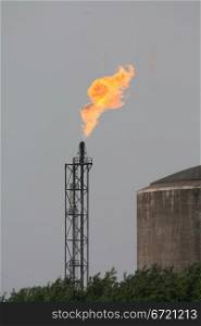 Industrial chimney, gas flare to eliminate waste gas
