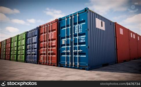 Industrial containers cargo laying outdoors. Industrial containers cargo outdoors