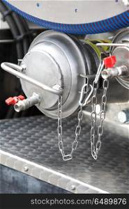 Industrial details of new sewage truck equipment, valves