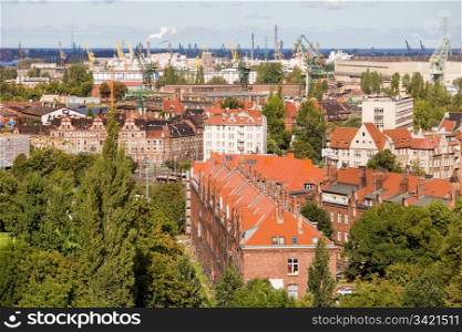 Industrial district in the city of Gdansk, Poland