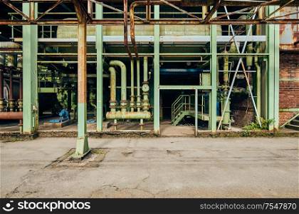 Industrial factory in Duisburg, Germany. Public park Landschaftspark, landmark and tourist attraction.