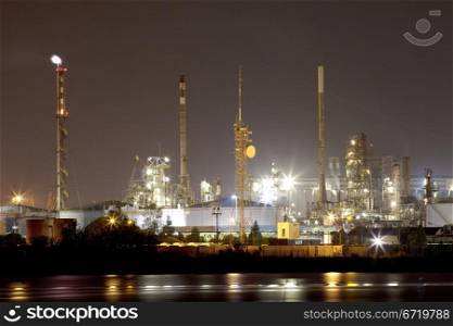 Industrial landscape by night