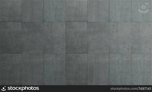 Industrial Loft style grey concrete cement square tiles wall background .