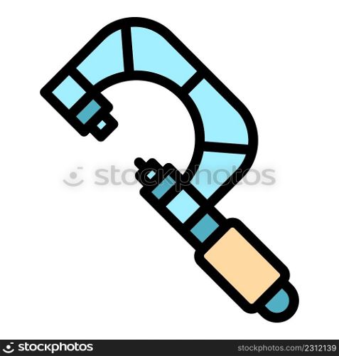 Industrial micrometer icon. Outline industrial micrometer vector icon color flat isolated. Industrial micrometer icon color outline vector