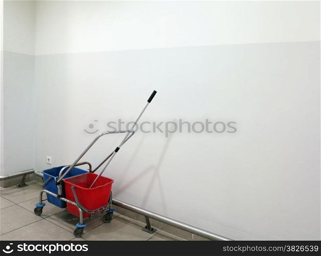 Industrial mop and bucket indoor