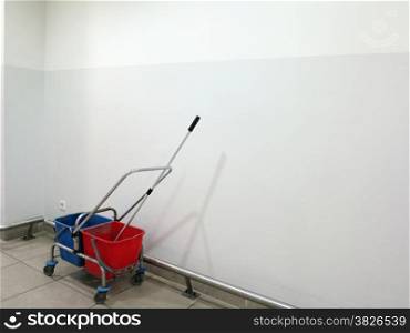 Industrial mop and bucket indoor