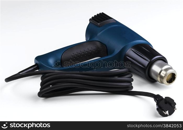 industrial programmable heat gun with LCD display isolated on white background
