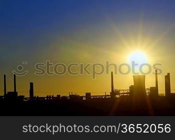 Industrial sunset shoot in spring time