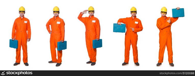 Industrial worker isolated on the white background