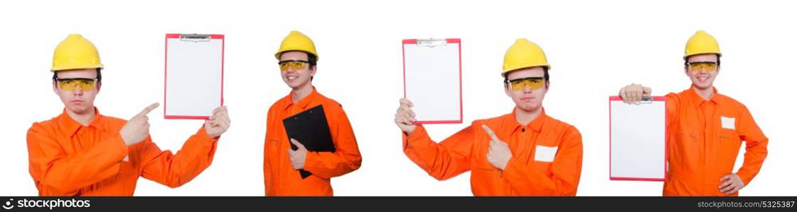 Industrial worker isolated on the white background