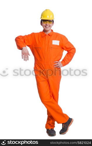 Industrial worker isolated on the white background