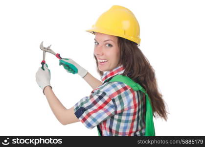 Industrial worker isolated on the white background