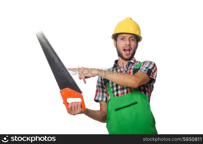 Industrial worker isolated on the white background