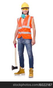 Industrial worker isolated on the white background