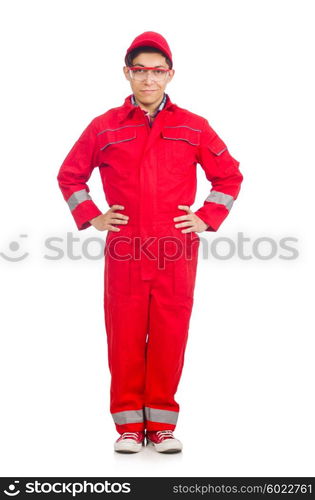 Industrial worker isolated on the white background