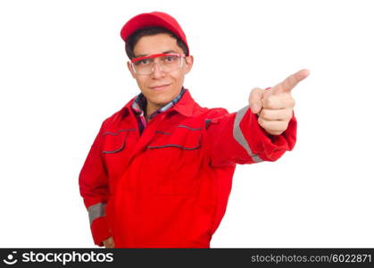 Industrial worker isolated on the white background