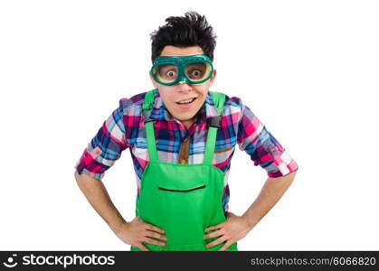 Industrial worker isolated on the white background