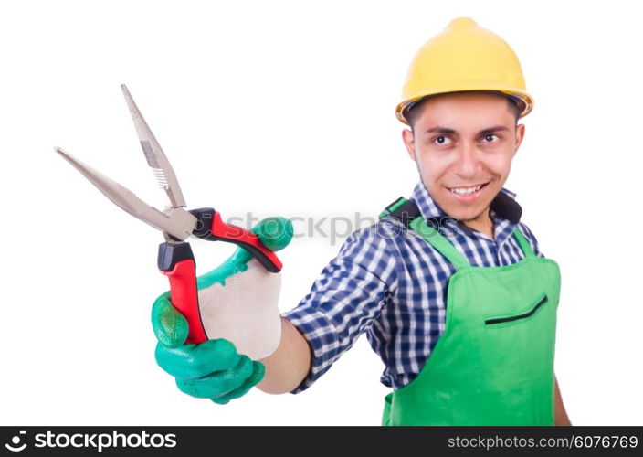 Industrial worker isolated on the white background