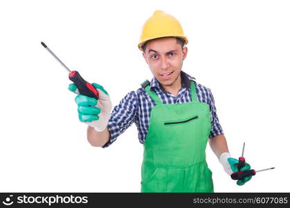 Industrial worker isolated on the white background