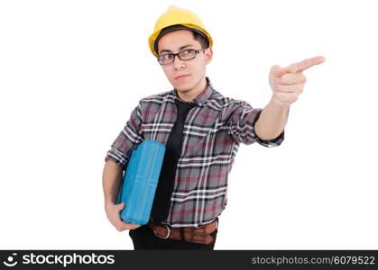 Industrial worker isolated on the white background