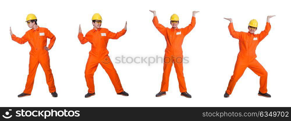 Industrial worker isolated on the white background