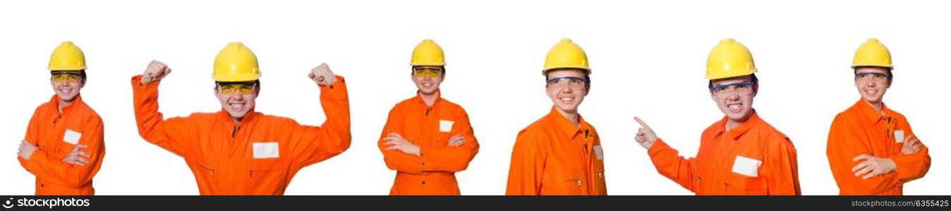 Industrial worker isolated on the white background